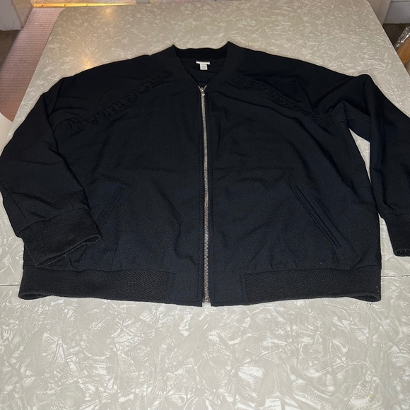 Bomber Jacket with Ruffle - Picture 3 of 7